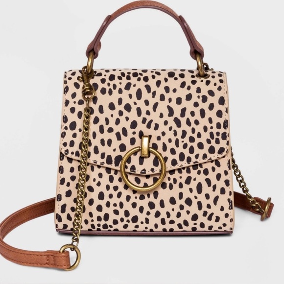 Universal Thread Bags Magnetic Flap Closure Leopard Print Mini Shoulder Handbag - Picture 2 of 13